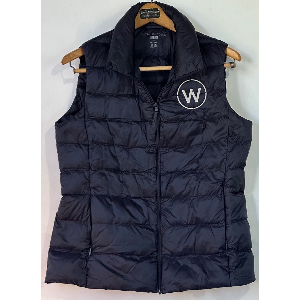 Uniqlo Ultra Light Down Puffer Vest Womens M Navy Blue Excellent Travel